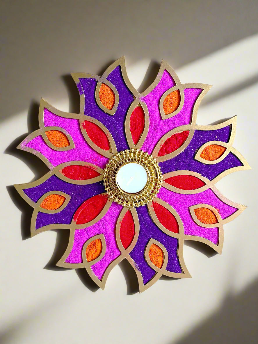 12" Diwali Tulip Wooden Rangoli Kit ✨