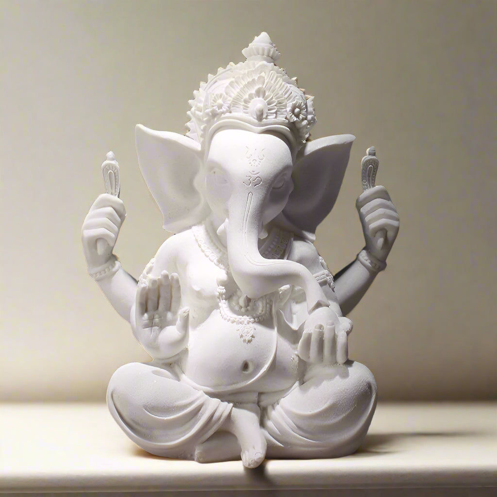 White Stone Look Lord Ganesh Murti ππ½