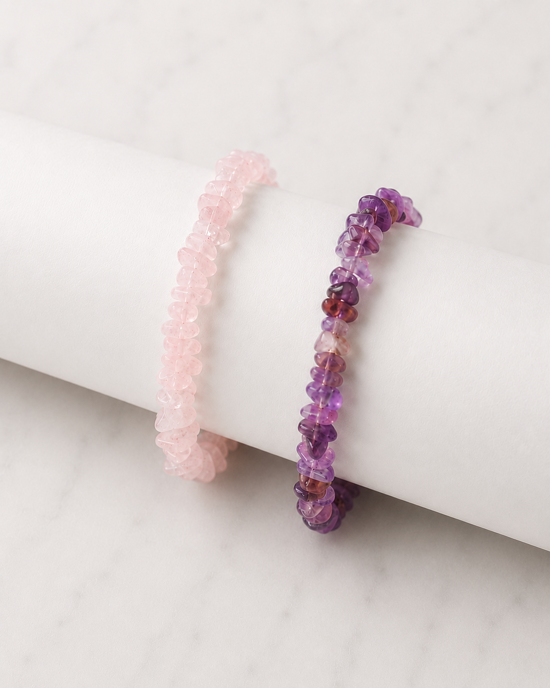 Natural Amethyst Beads Stretch Bracelet