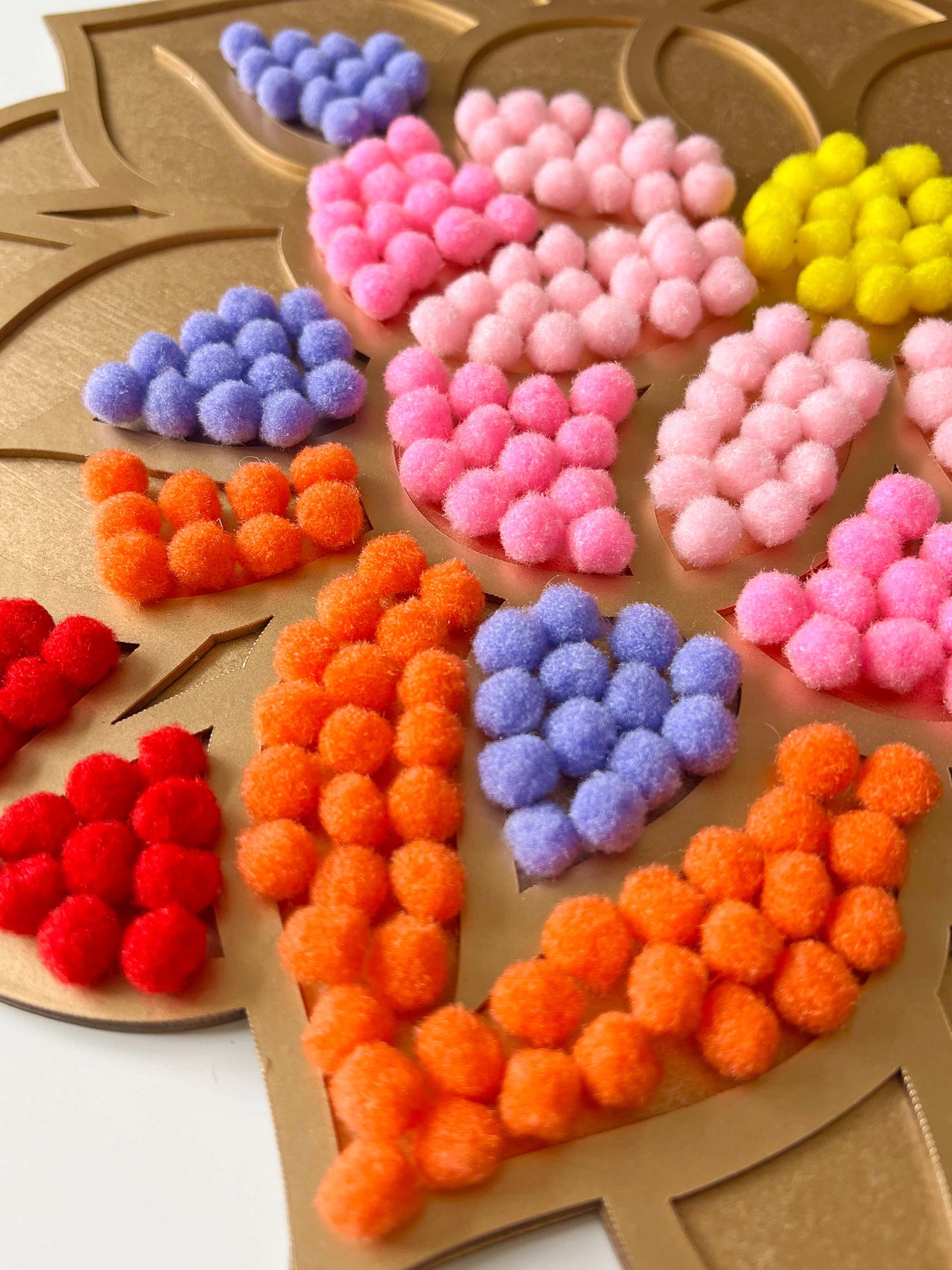 Perfectly Imperfect - 16" Diwali Bouquet Wooden Rangoli Tray Only