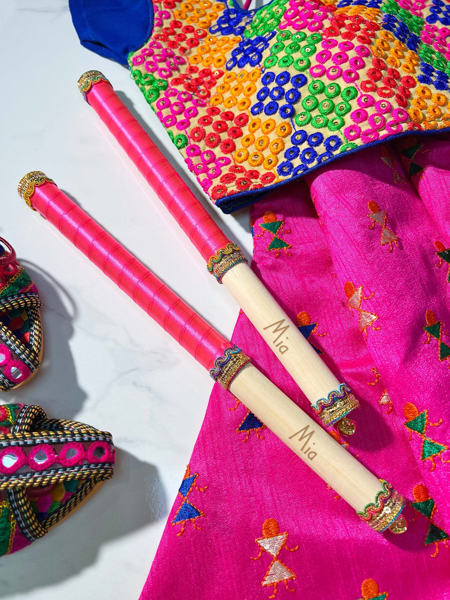 Children's Personalised Dandiya Sticks - Fuchsia Pink 🩷