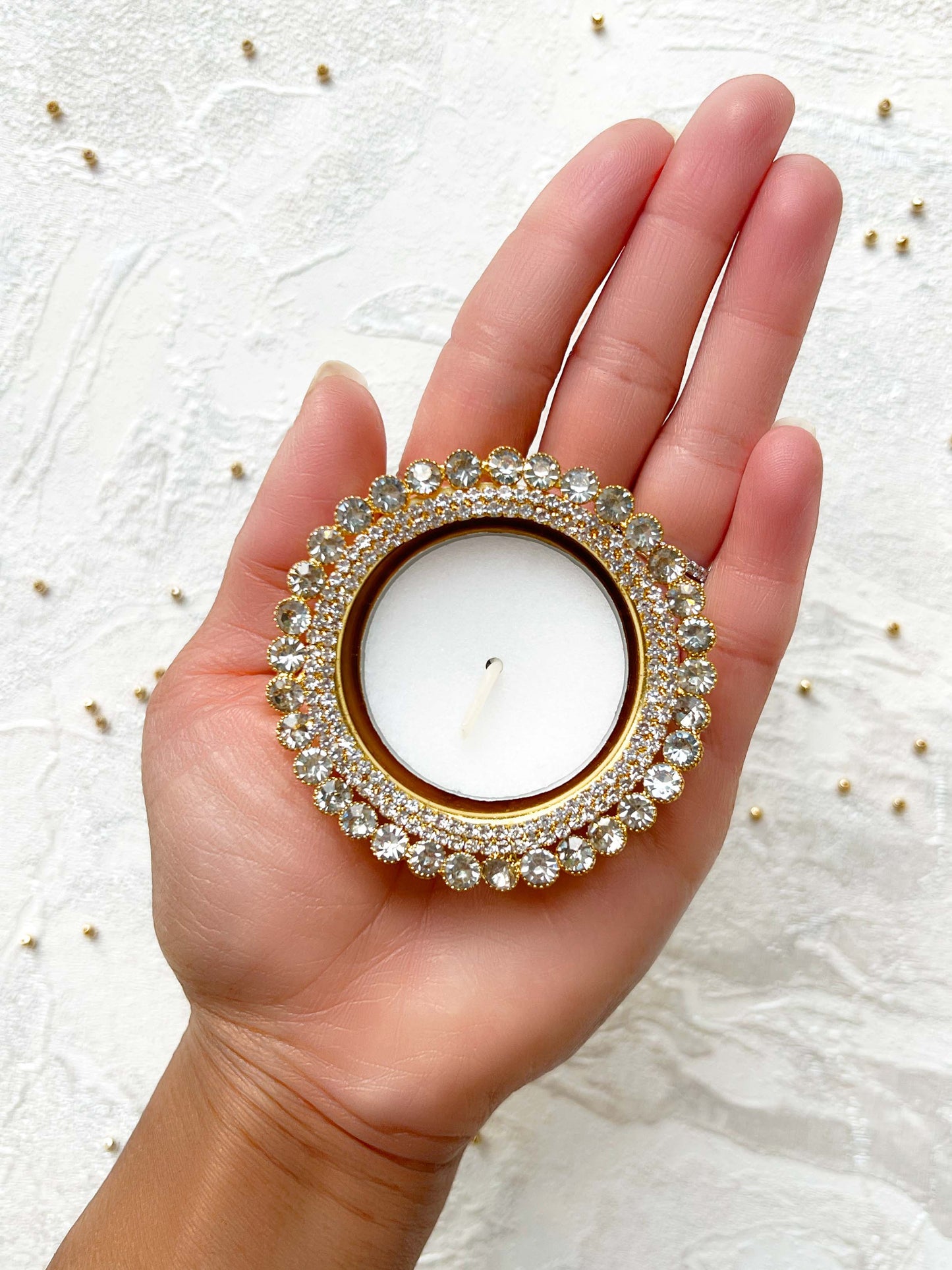 Gold Glitter Happy Diwali Gift Bag with Tealight Diya Gift Set 🎁✨