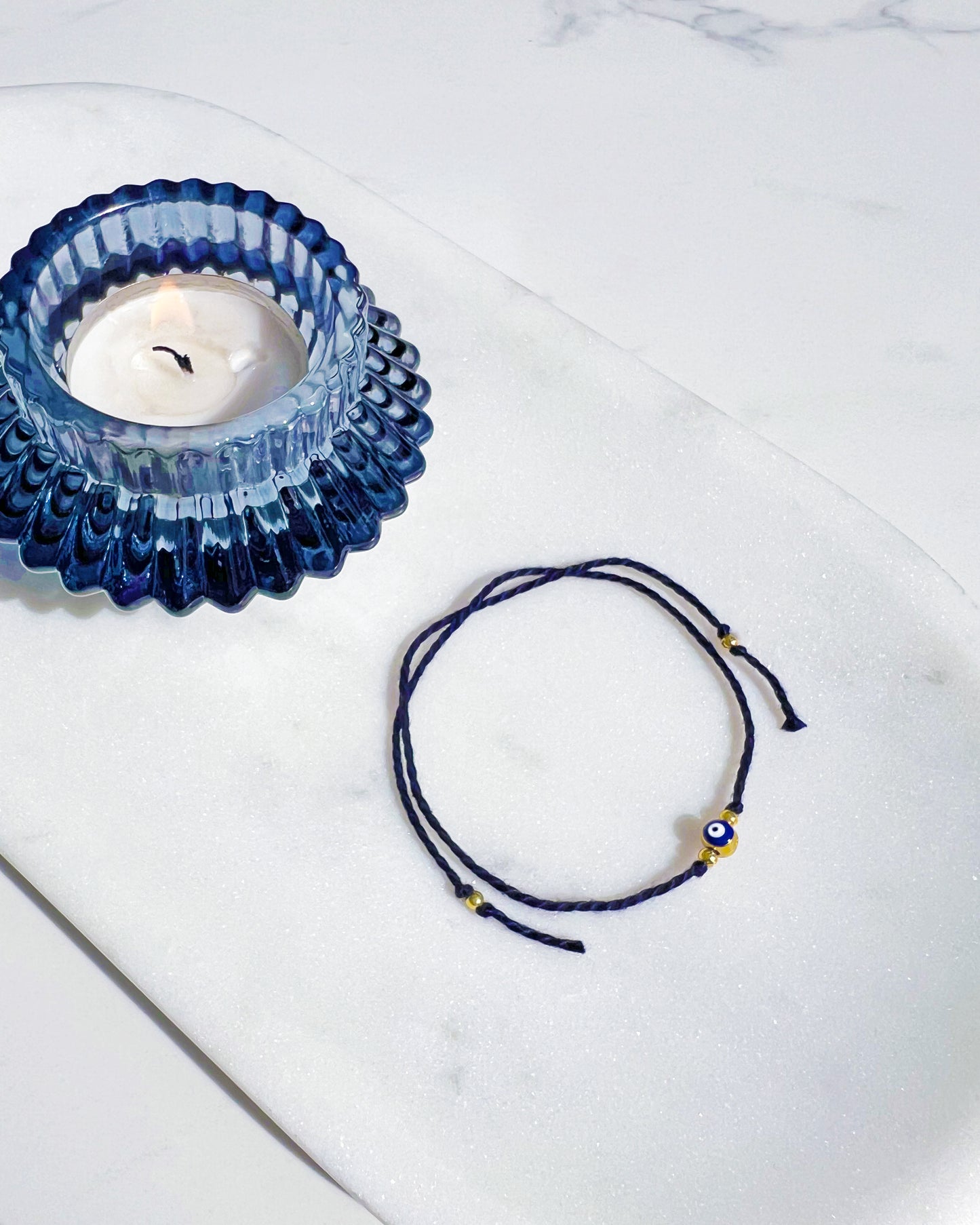 Mini Navy and White Evil Eye Rakhri 🧿