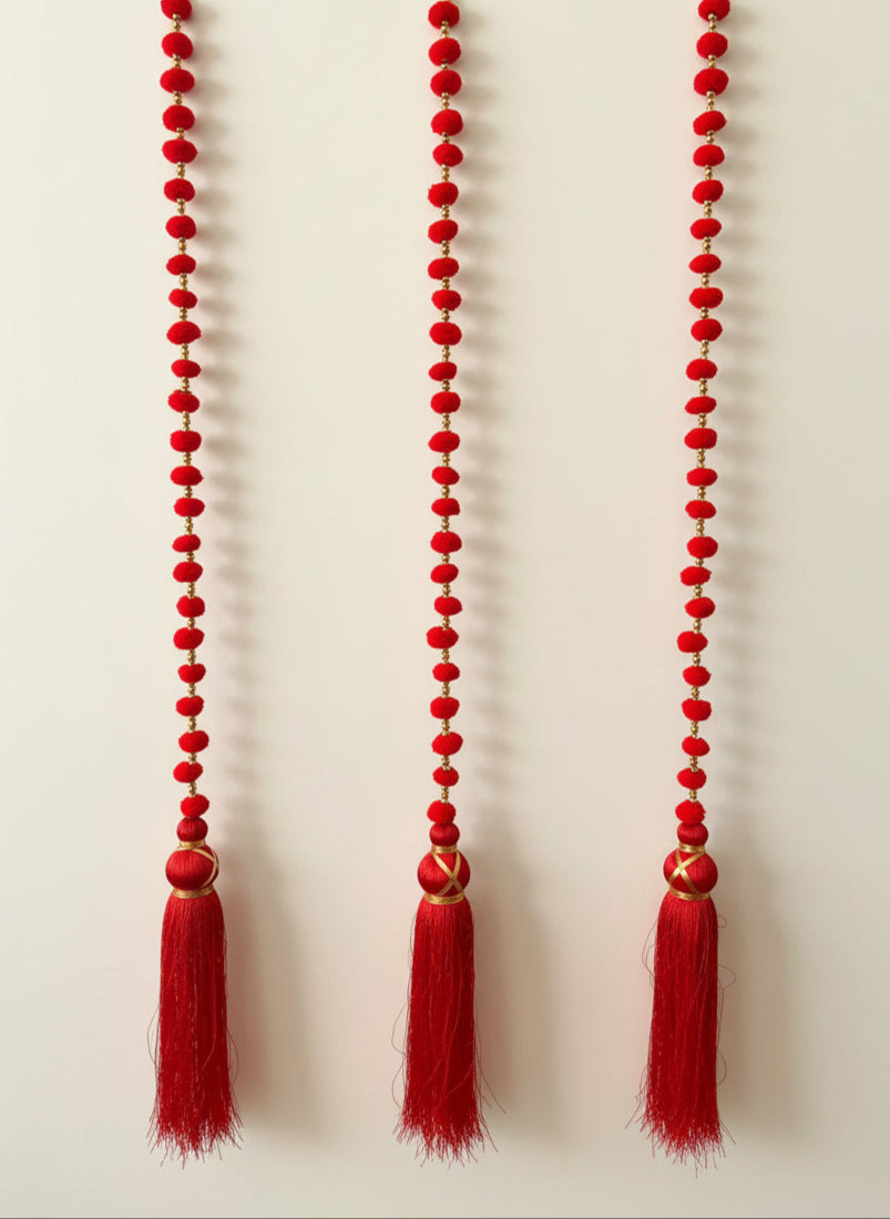 Red Diwali Hanging Tassel Garland ✨