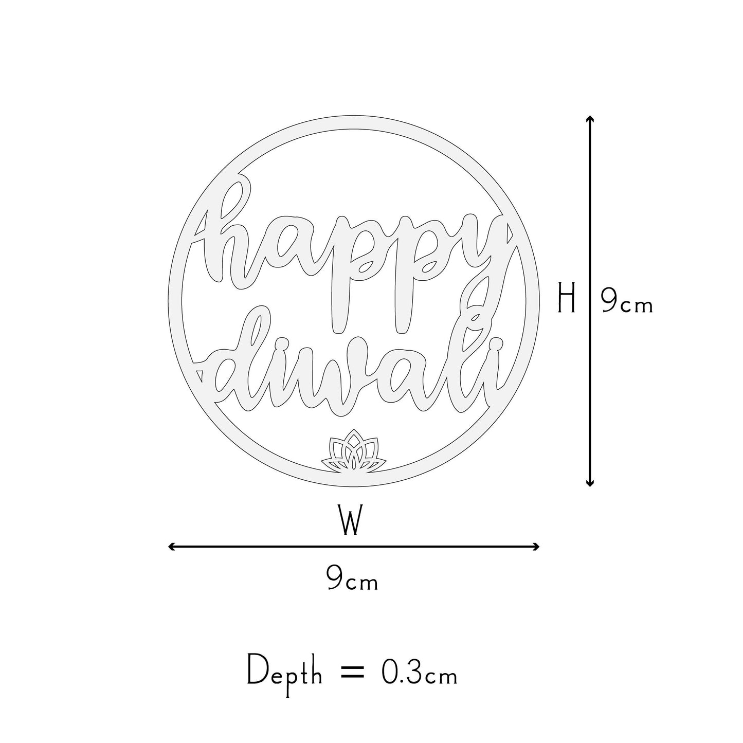 Mini Happy Diwali Painted Wooden Sign