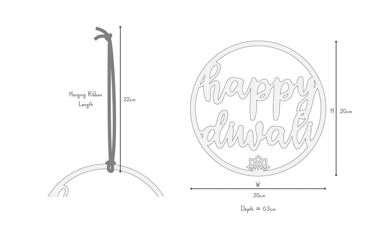 Happy Diwali Painted Wooden Decoration ✨