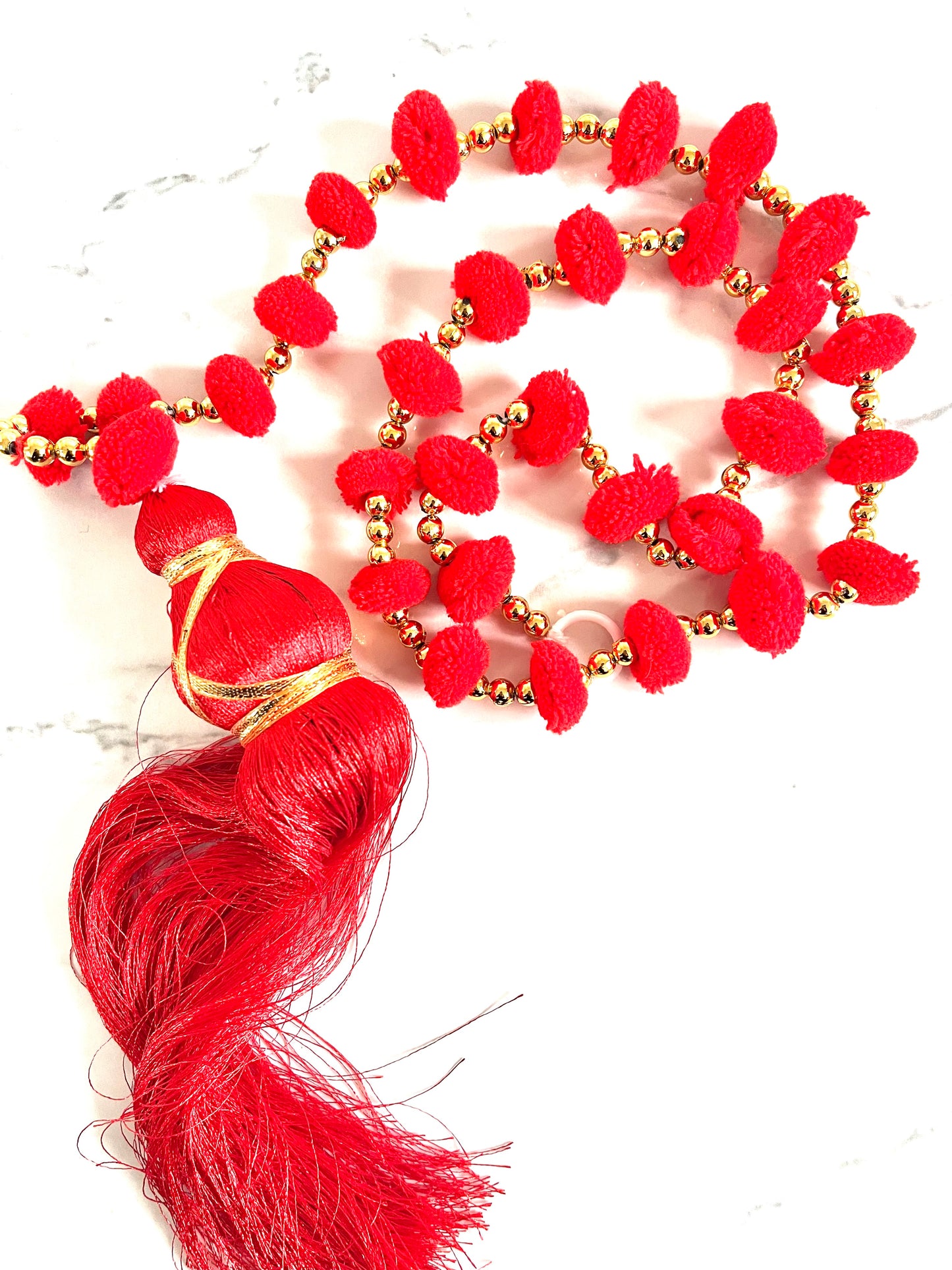 Red Diwali Hanging Tassel Garland