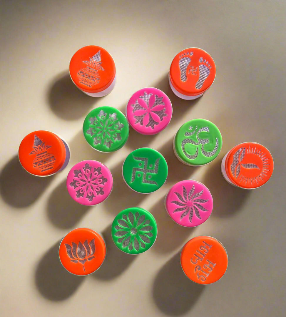 Rangoli Stencil Pots Pack of 4