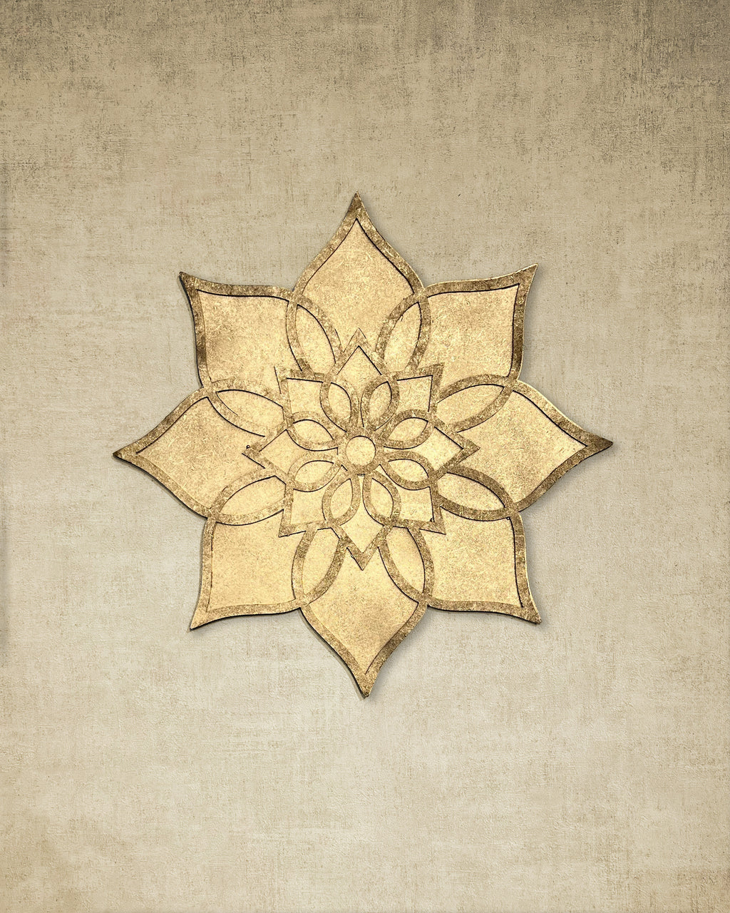 12" Diwali Dahlia Wooden Rangoli Kit