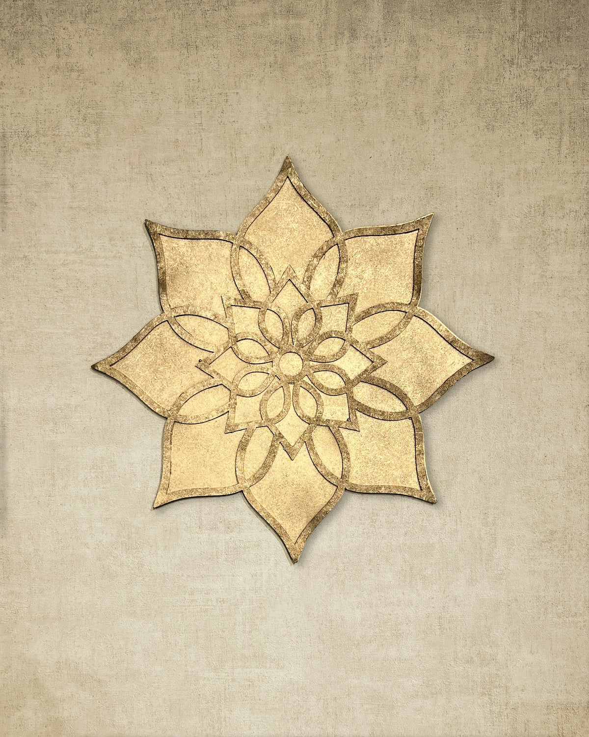 12" Diwali Dahlia Wooden Rangoli Kit
