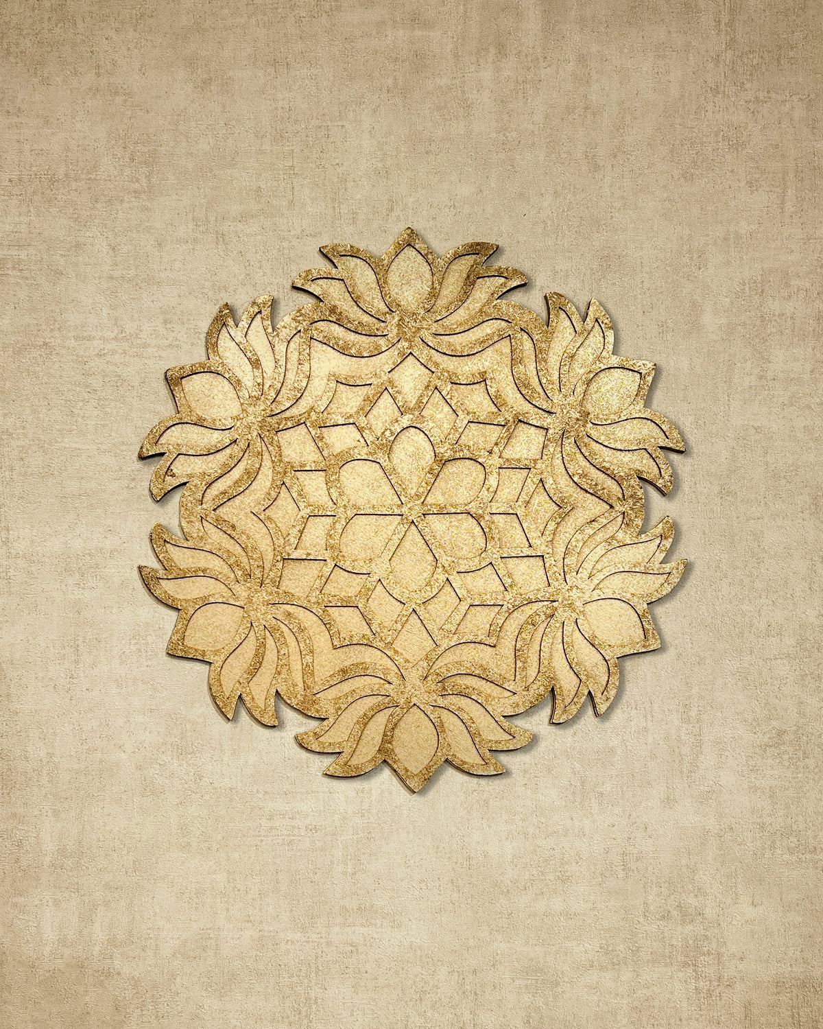 12" Diwali Jasmine Wooden Rangoli Kit