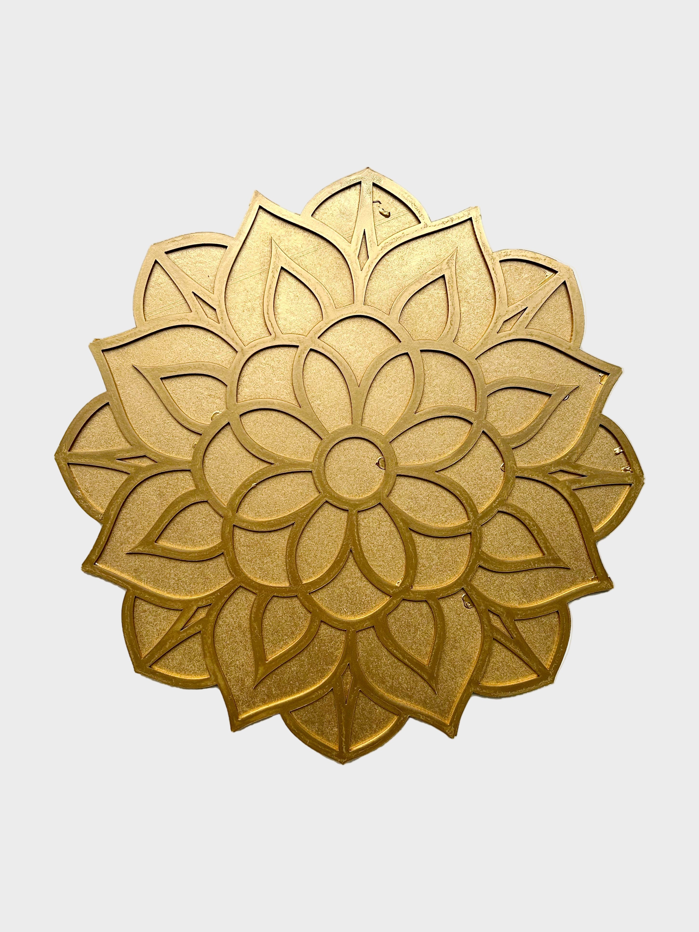 Perfectly Imperfect - 12" Flower Wooden Rangoli Tray Only
