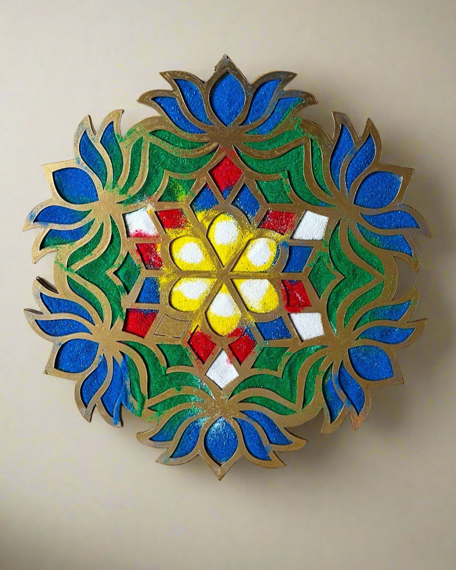 16" Diwali Jasmine Wooden Rangoli Kit ✨