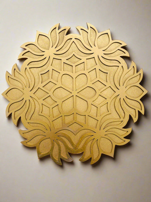 12" Diwali Jasmine Wooden Rangoli Kit
