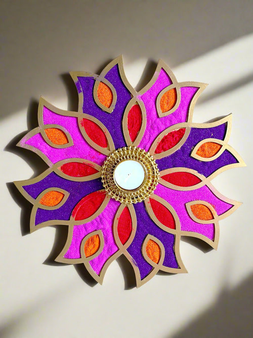 12" Diwali Tulip Wooden Rangoli Kit ✨