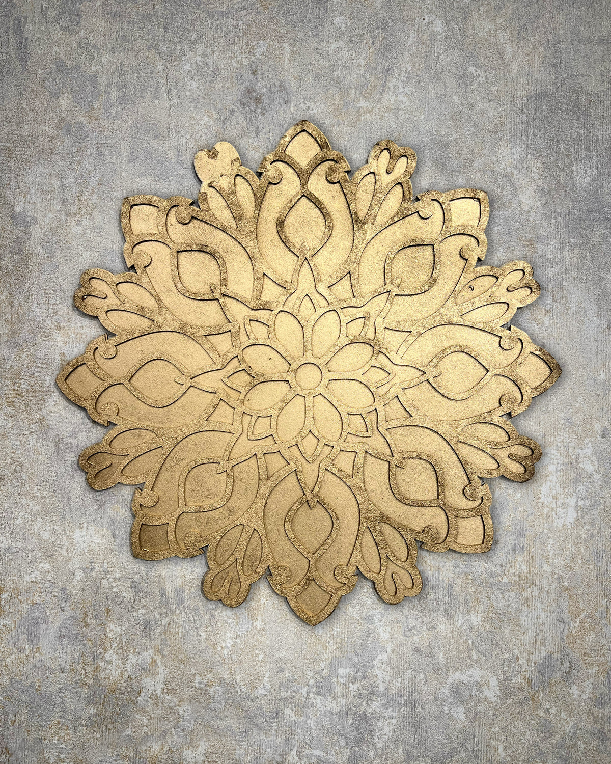 16" Diwali Bouquet Gold Wooden Rangoli Kit