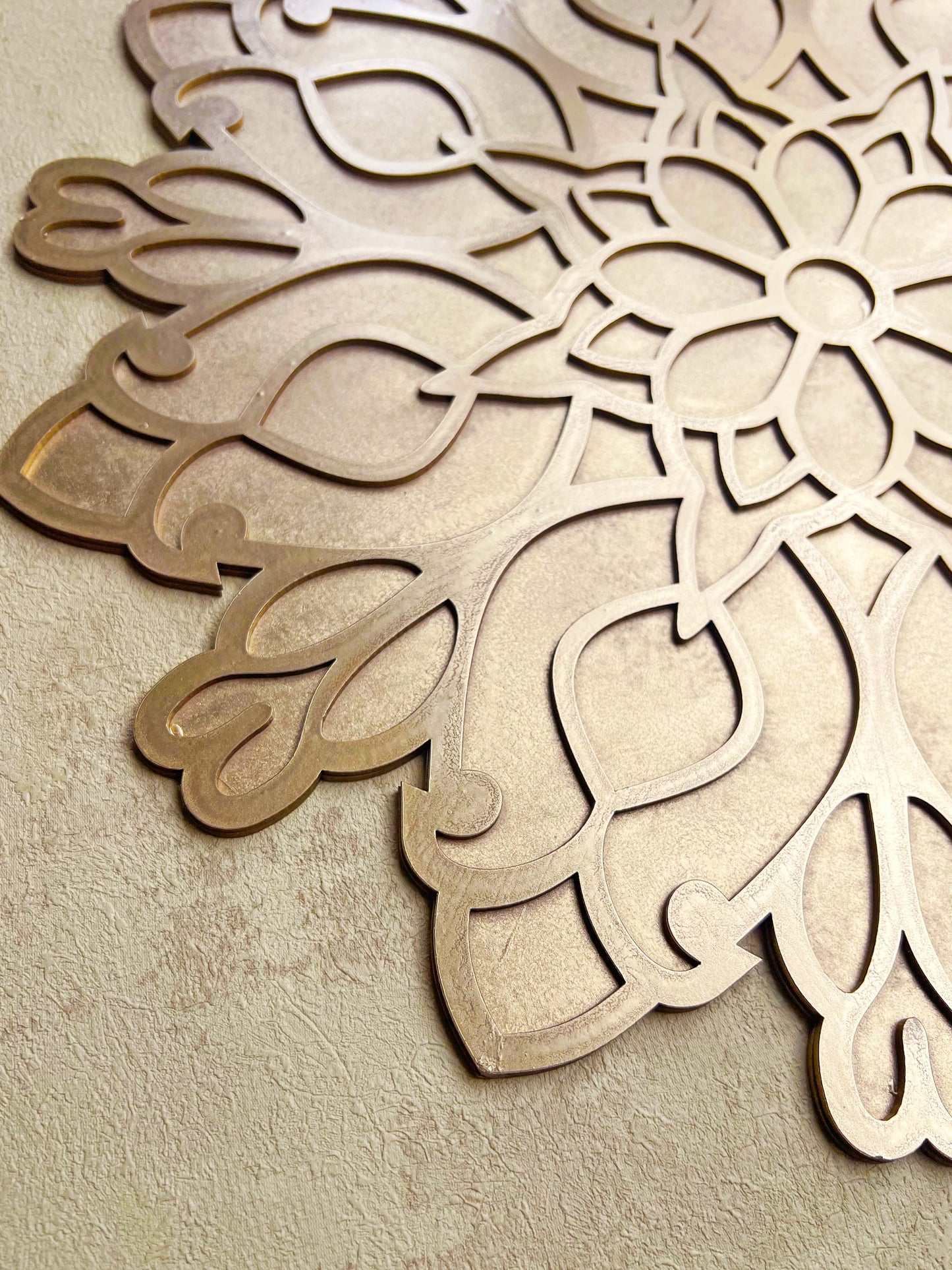 16" Diwali Bouquet Gold Wooden Rangoli Kit ✨