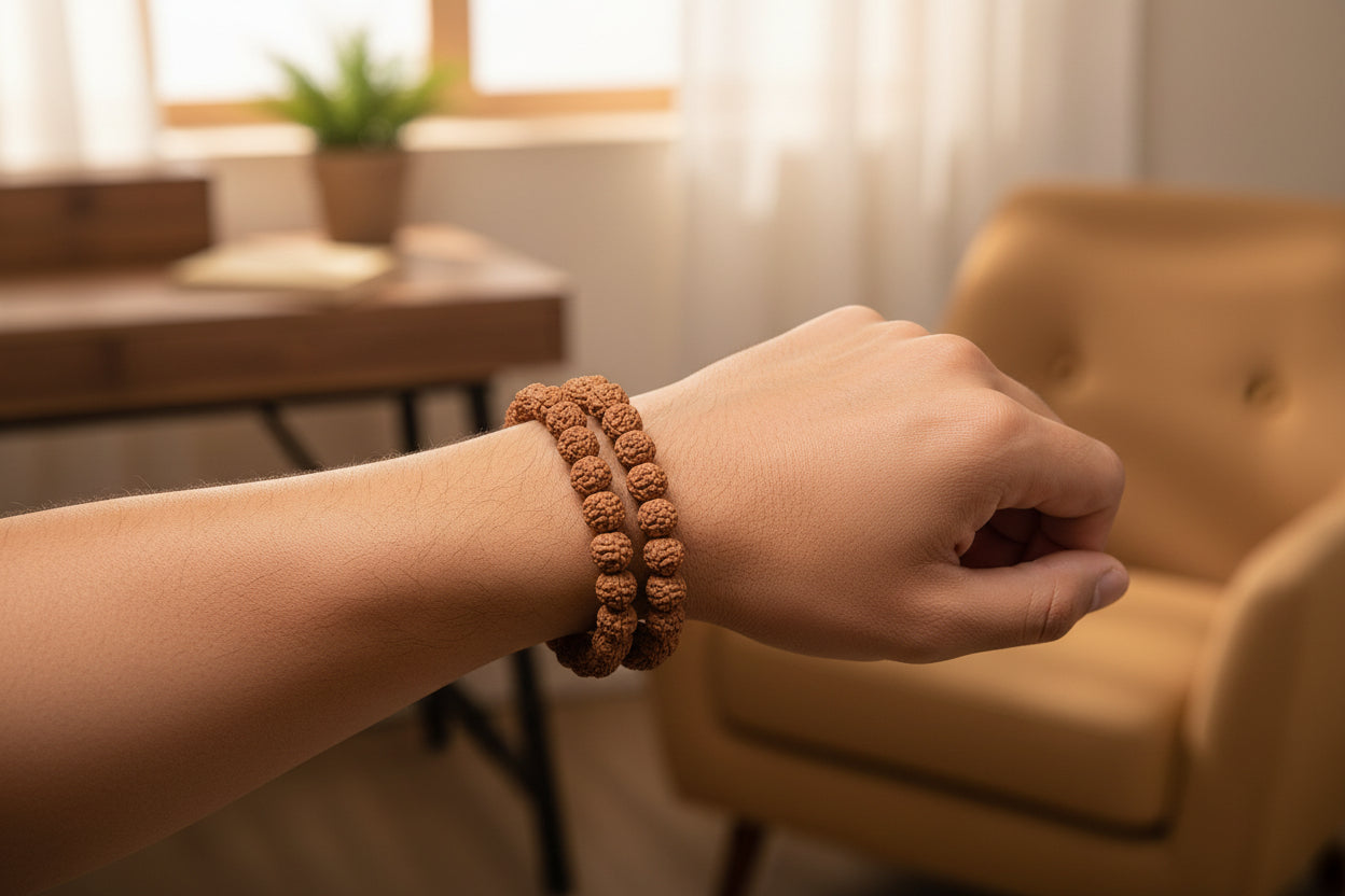 Men's Rudraksha Stretch Bracelet