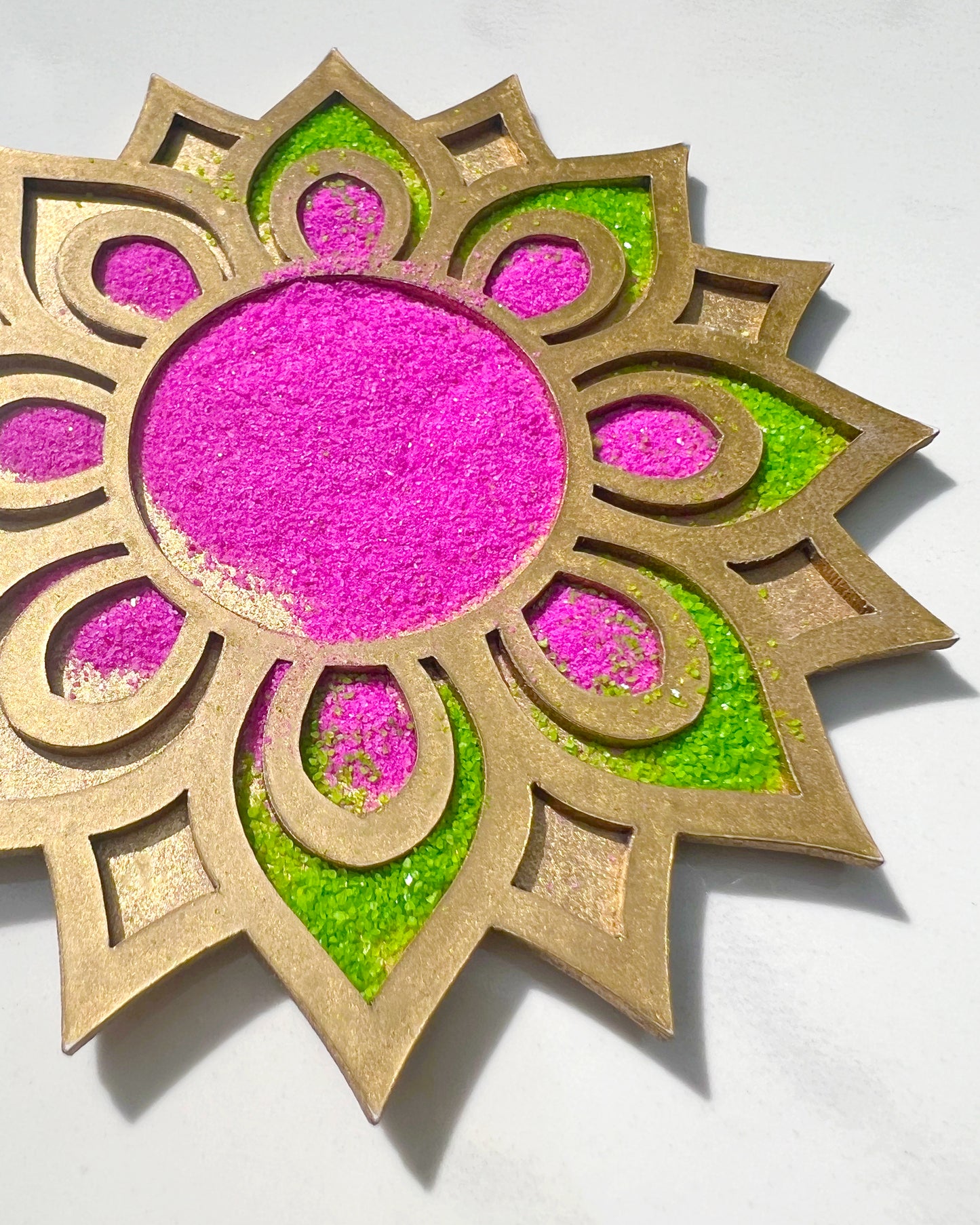 4" Mini Diwali Marigold Wooden Rangoli Kit