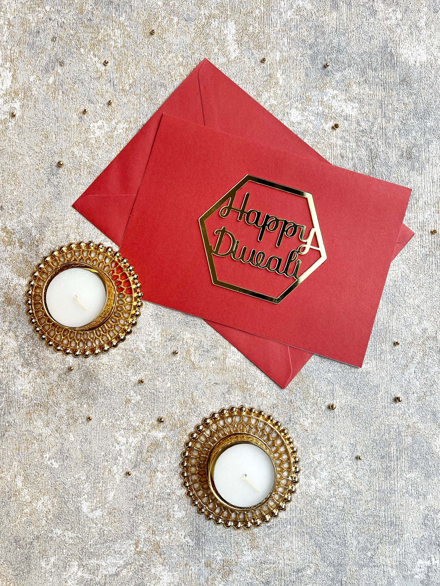 A5 Red Diwali Greetings Card ✨