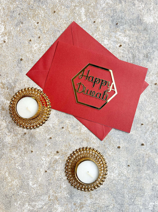 A5 Red Diwali Greetings Card ✨