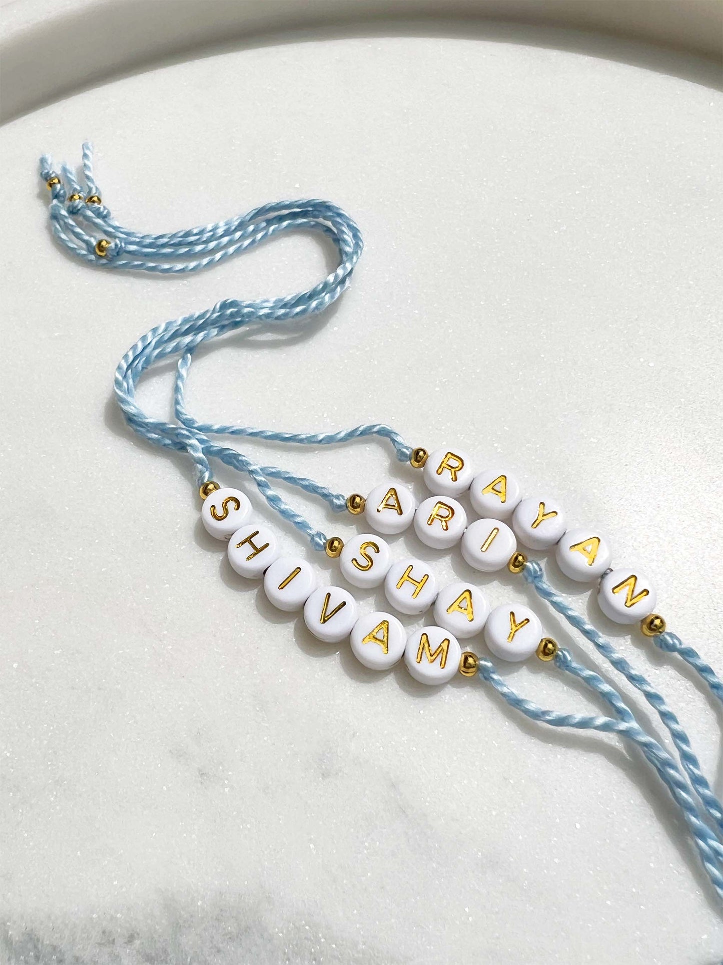 Personalised Name Round Bead Rakhri ⚪