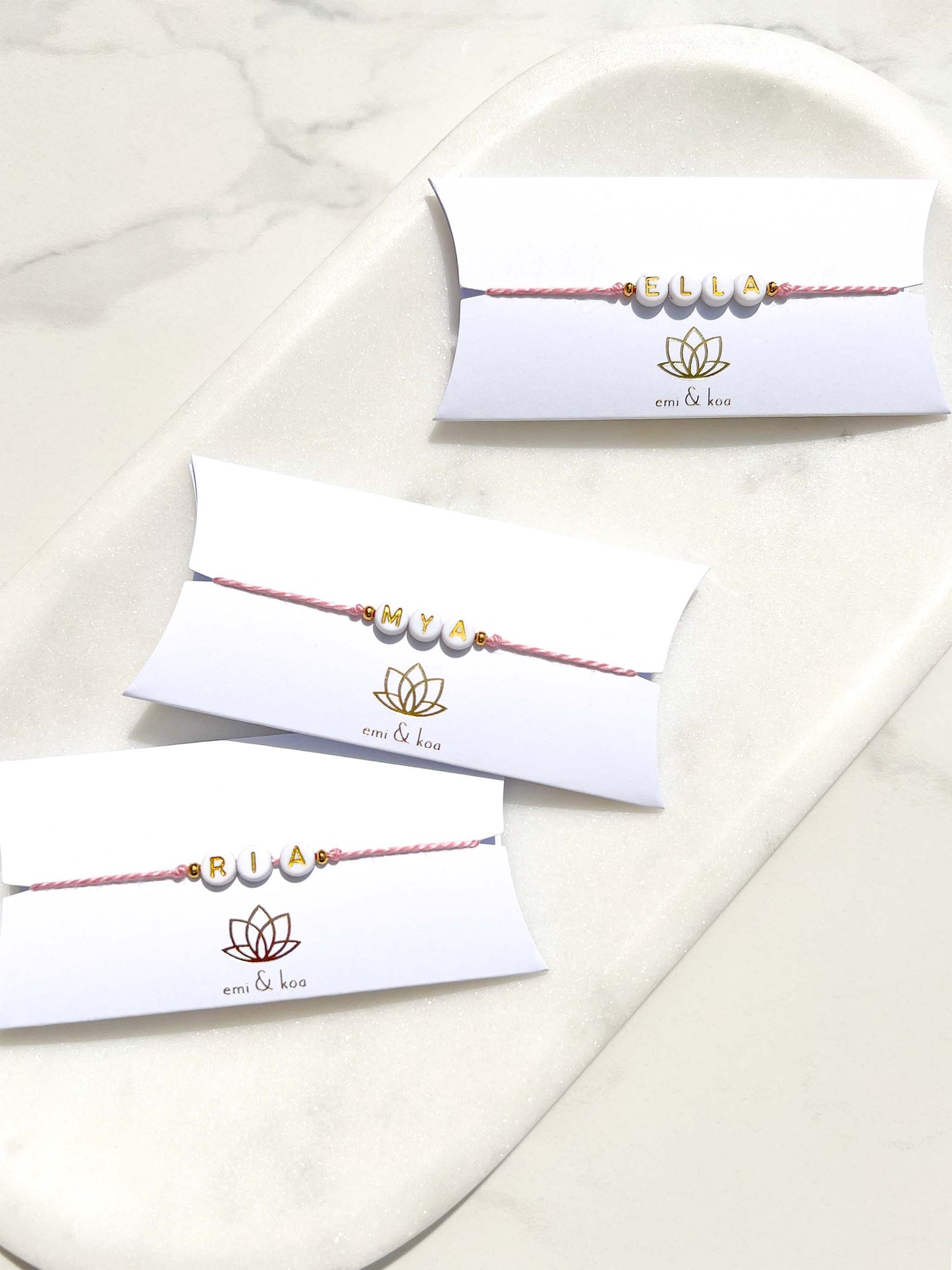 Personalised Name Round Bead Rakhri ⚪