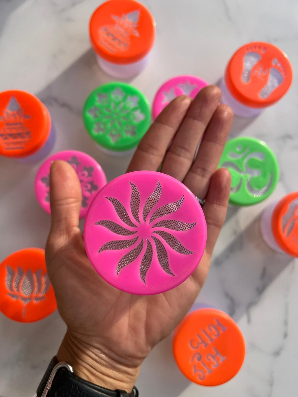 Rangoli Stencil Pots Pack of 4