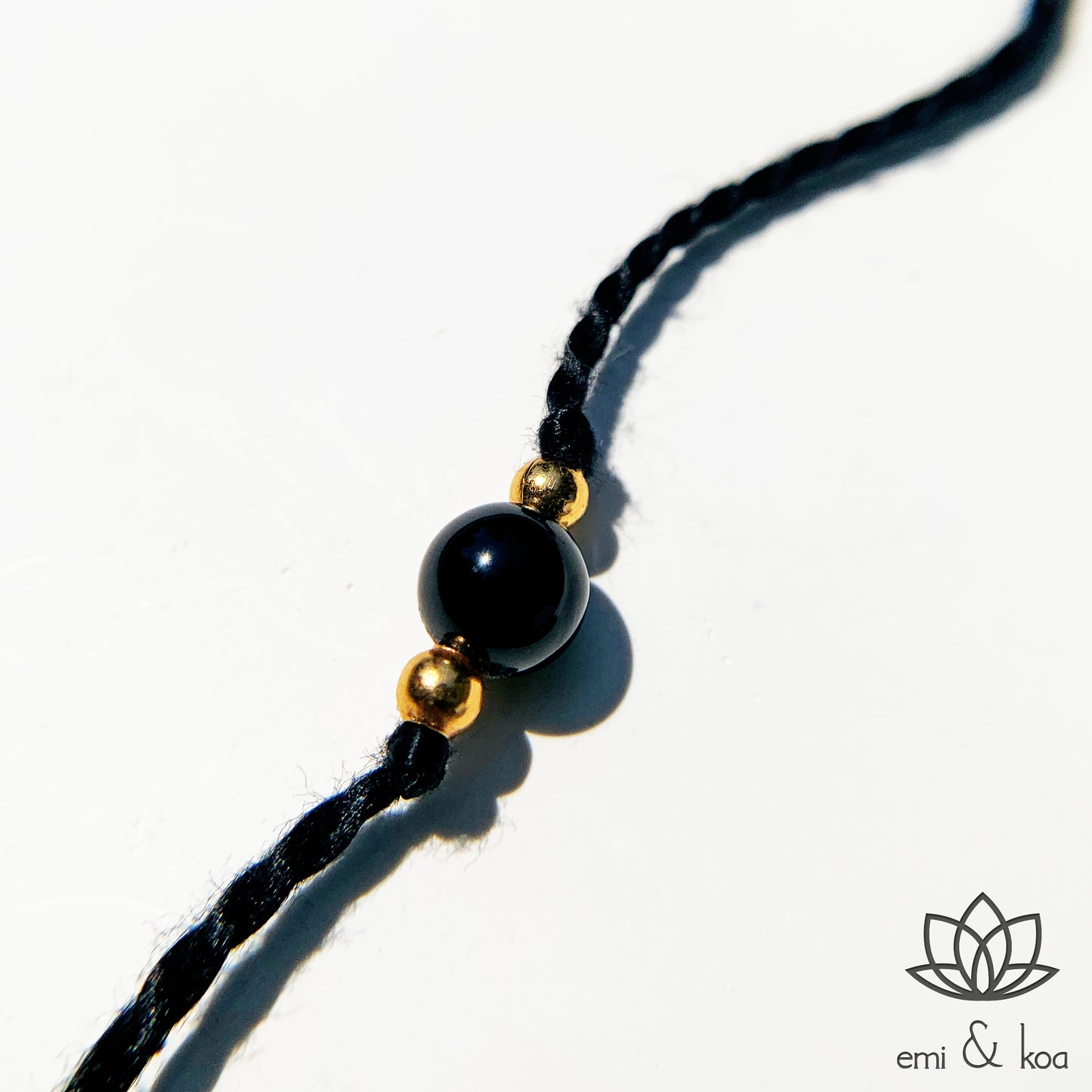 Natural Black Onyx Handmade Rakhri