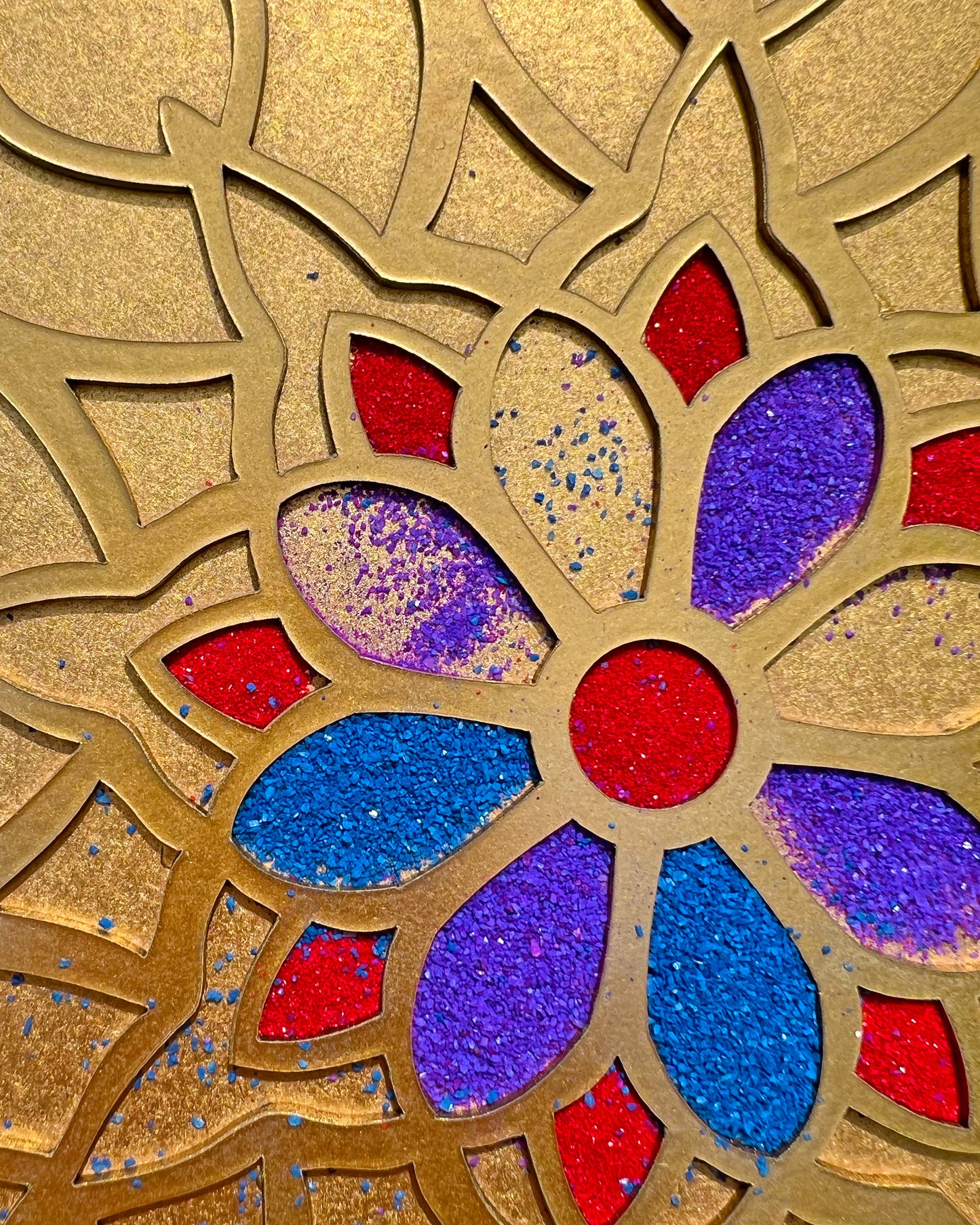 12" Diwali Bouquet Wooden Rangoli Kit