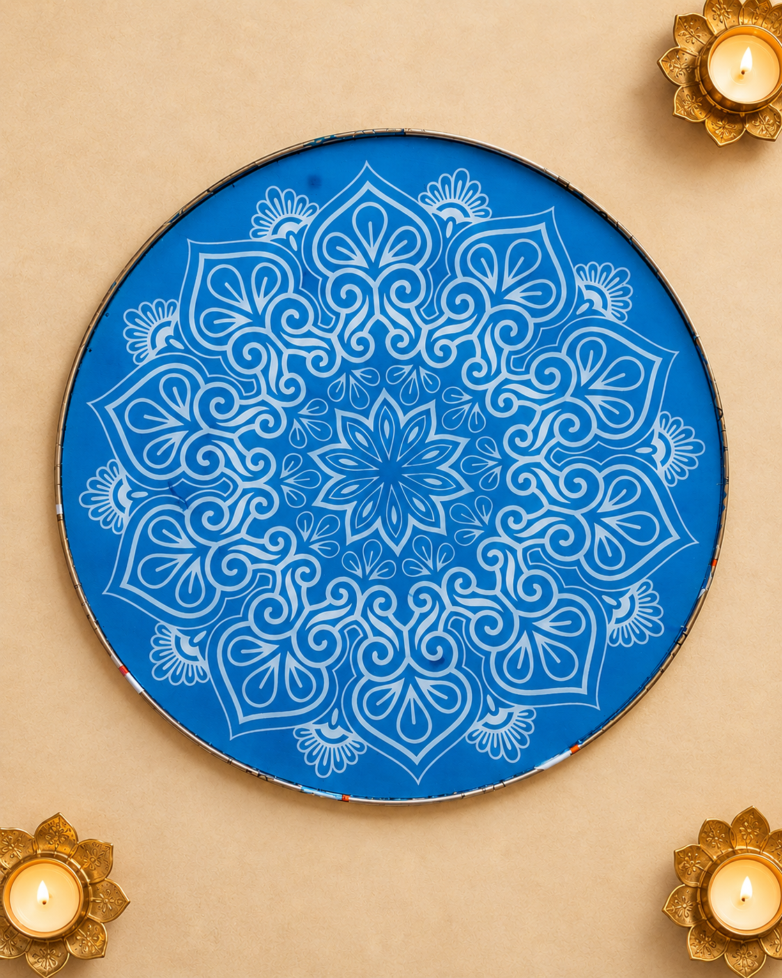 Extra Large 18 Inch Rangoli Net Stencil – Reusable Diwali Floor Decoration