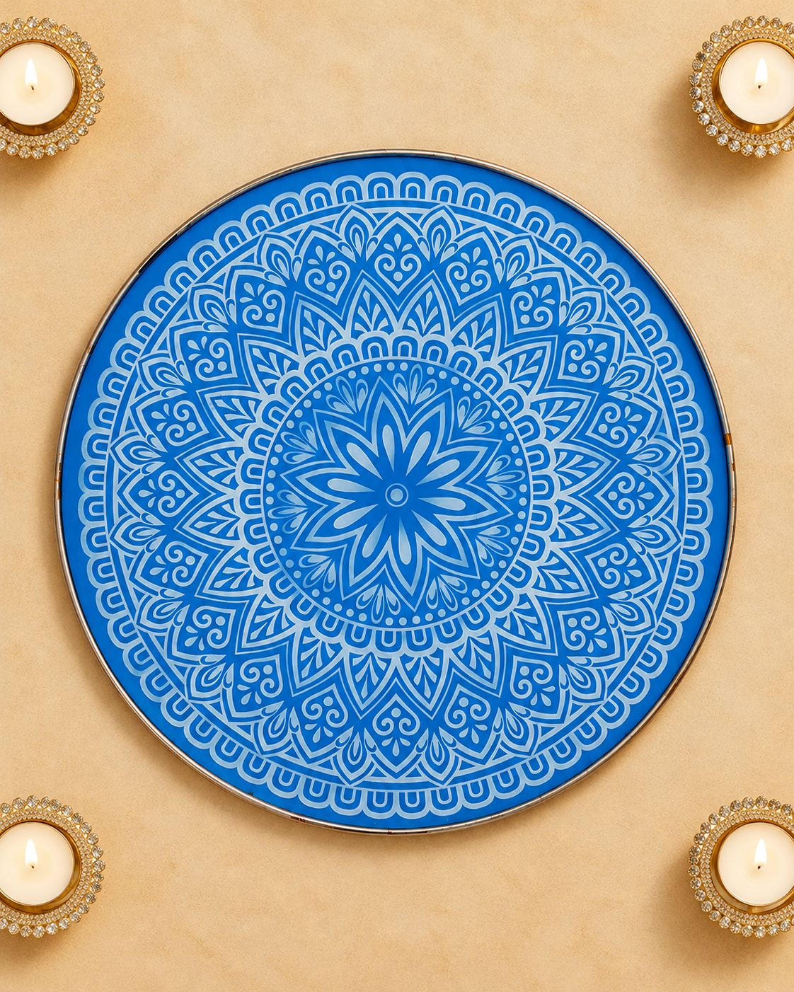 Extra Large 18 Inch Rangoli Net Stencil – Reusable Diwali Floor Decoration