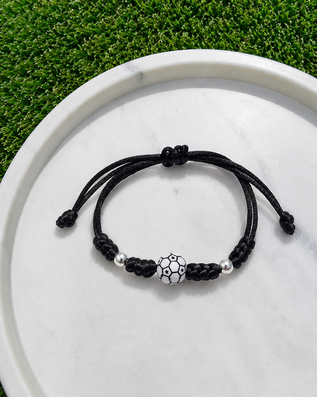 Football Braided Bead Bracelet