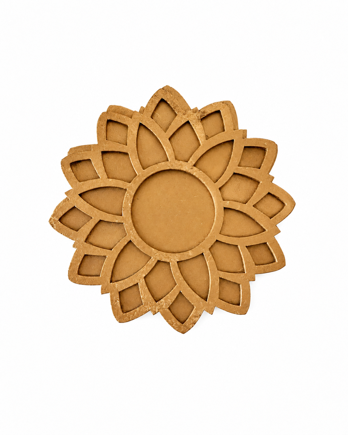 Perfectly Imperfect - 4" Daisy Wooden Rangoli Tray Only