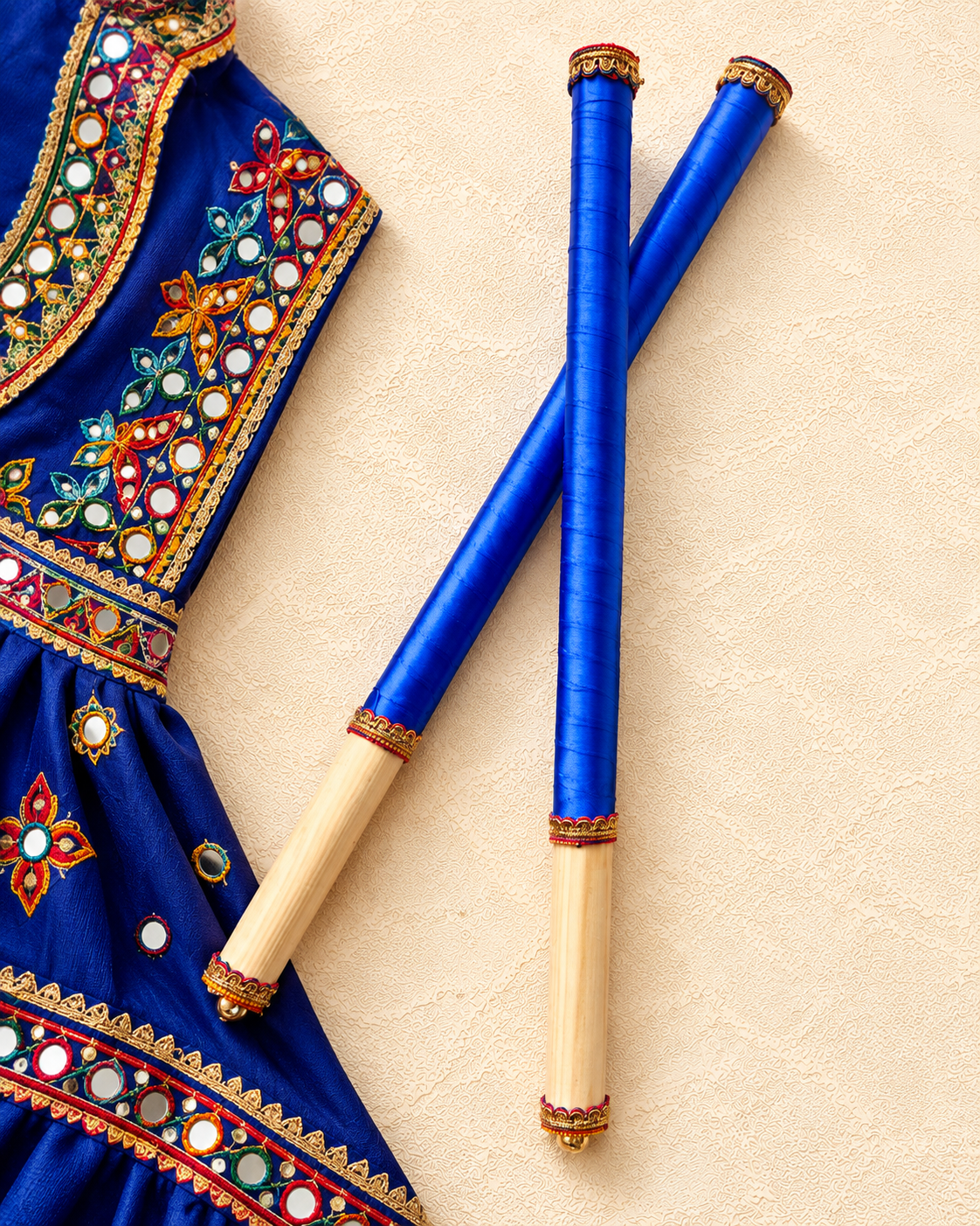 Adult's Personalised Dandiya Sticks - Royal Blue