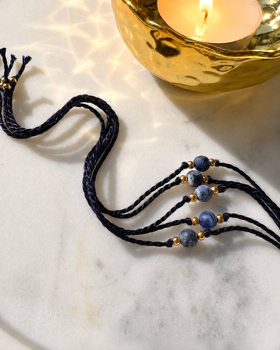 Natural Frosted Sodalite Handmade Rakhi