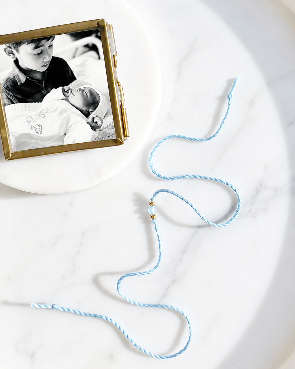 Nano Mini Frosted Baby Blue Rakhi