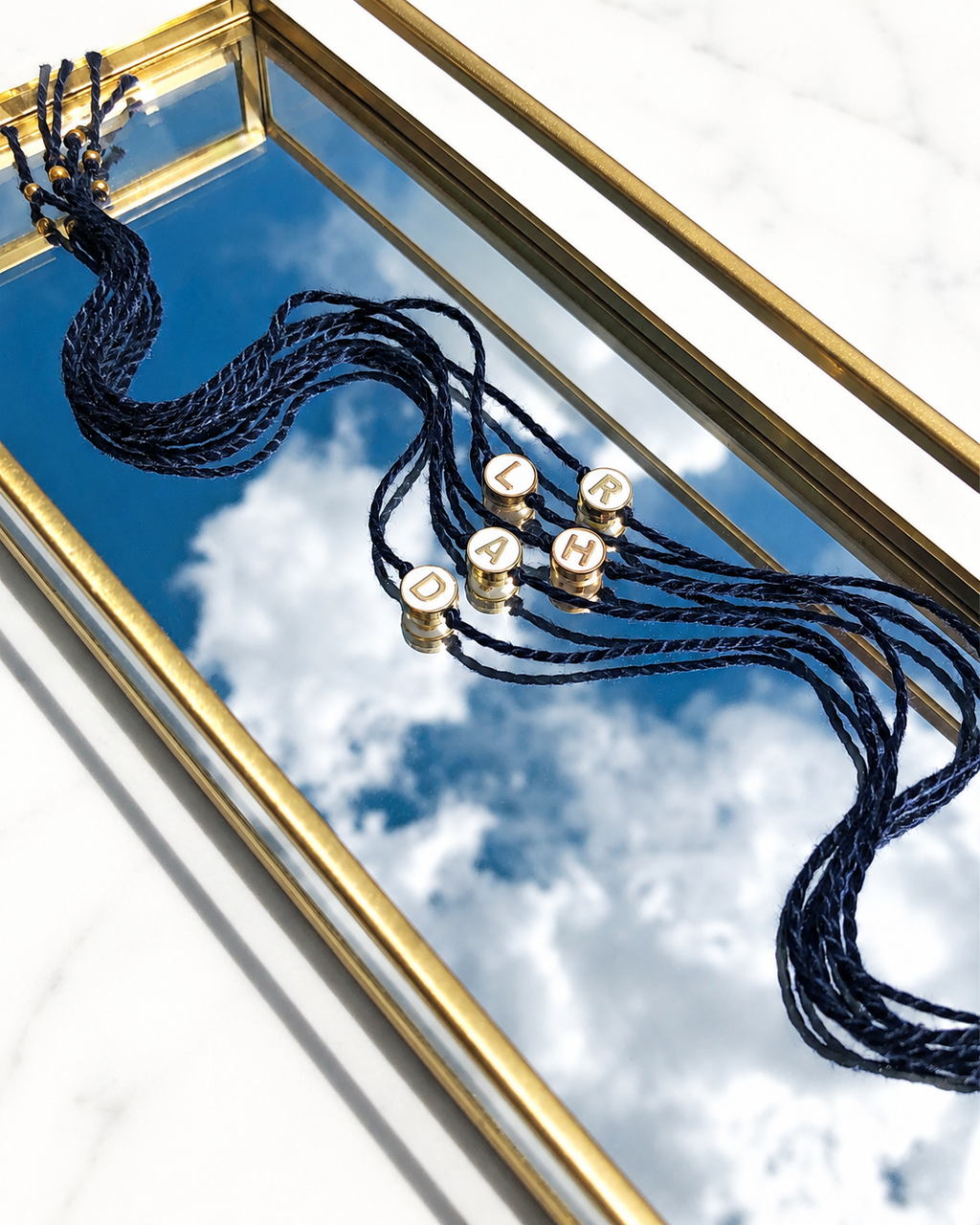 Premium White & Gold Initial Rakhri