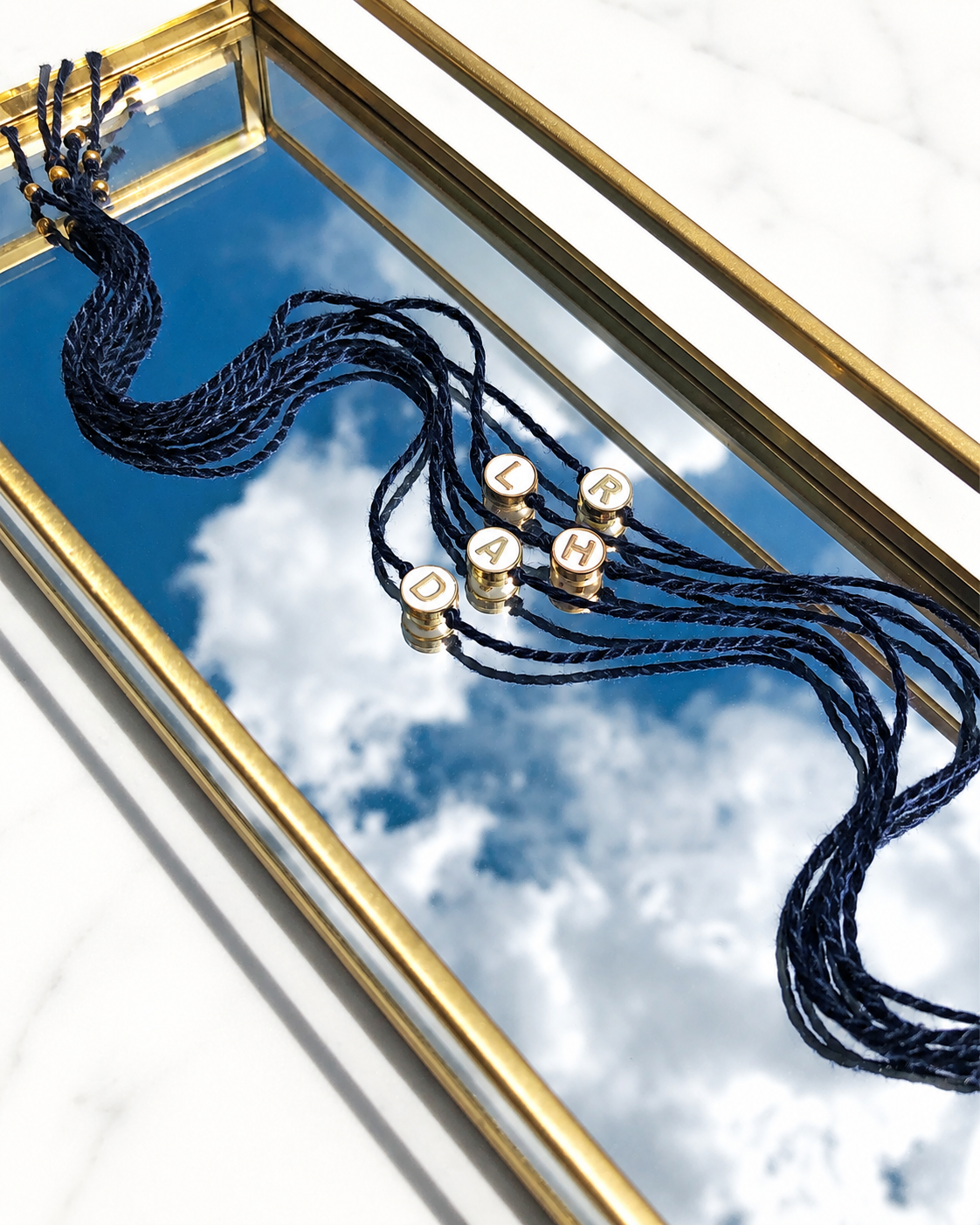 Premium White & Gold Initial Rakhri