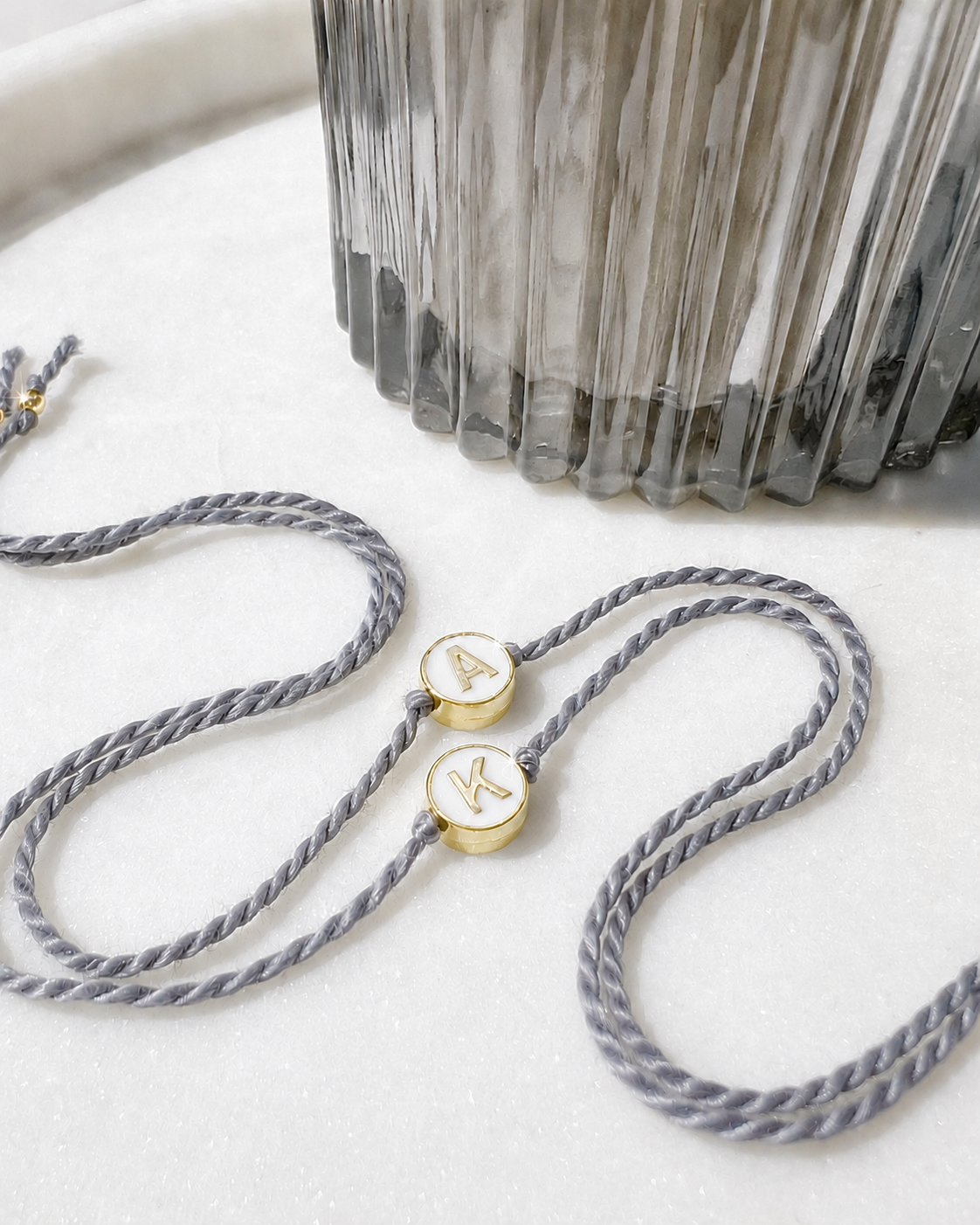 Premium White & Gold Initial Rakhri