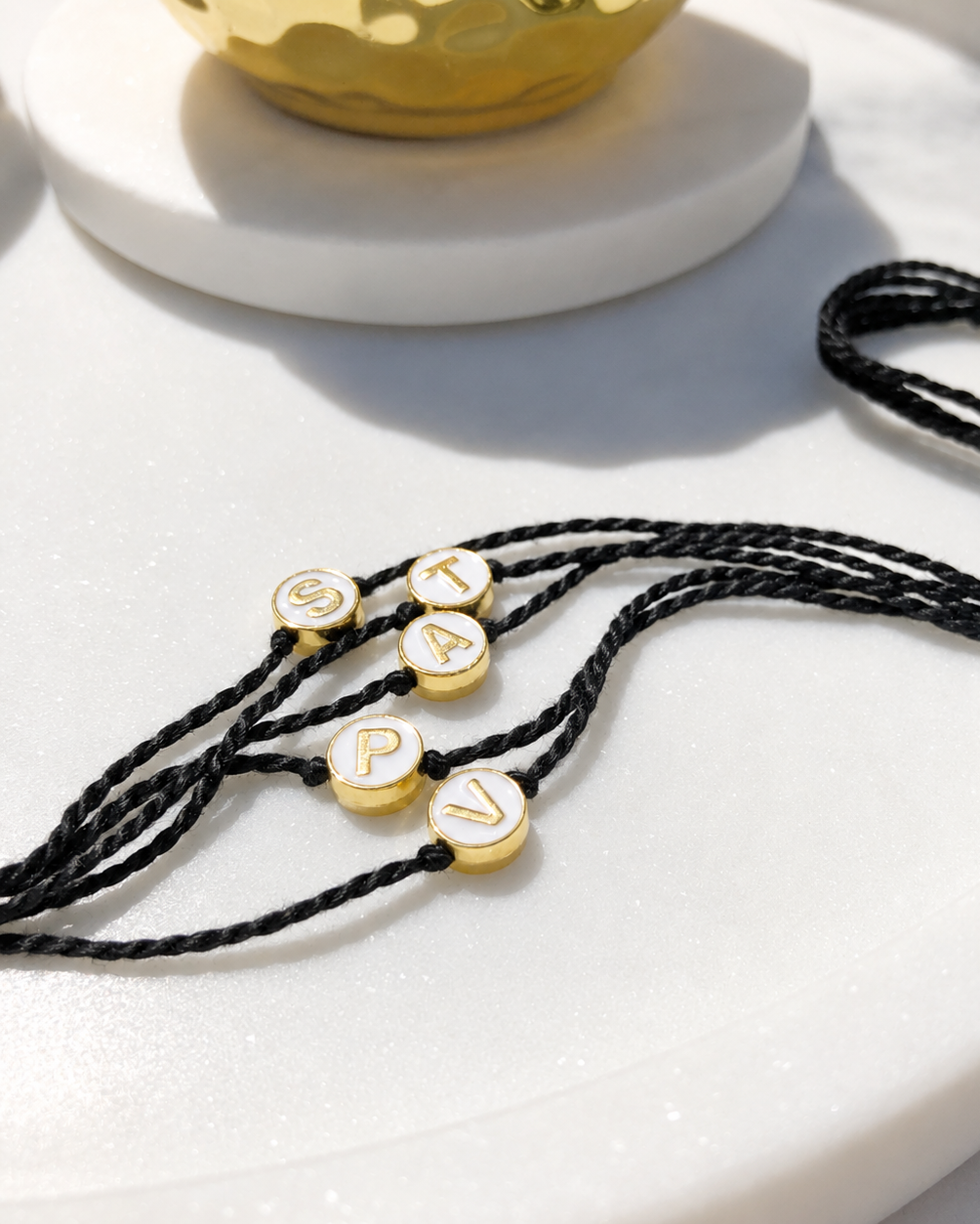 Premium White & Gold Initial Rakhri
