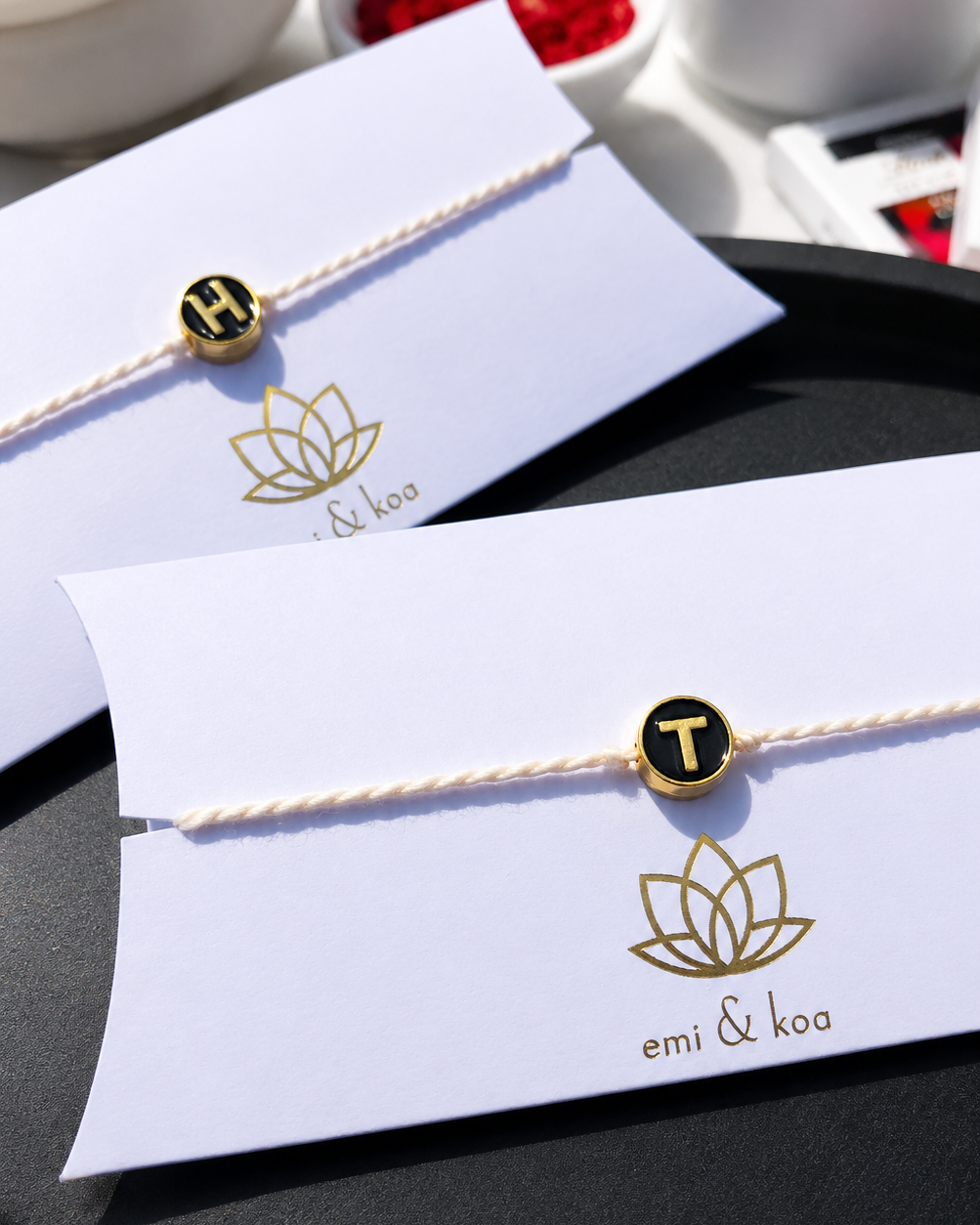 Premium Black & Gold Initial Rakhri