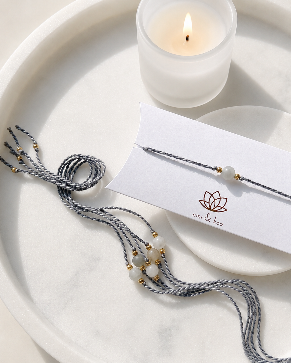 Natural Frosted Cloudy Quartz Rakhi