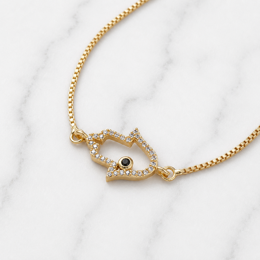 Gold Dainty Hamsa Bracelet