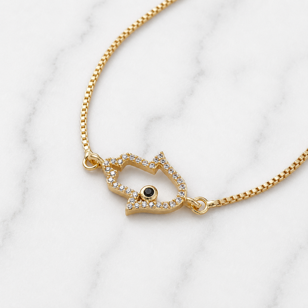 Gold Dainty Hamsa Bracelet