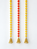 2 Yellow + 1 Orange Pom Pom Hanging Bell Garlands - Pack of 3 ✨
