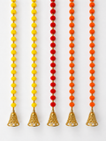 Red / Yellow / Orange Pom Pom Hanging Bell Garlands - Pack of 5 ✨