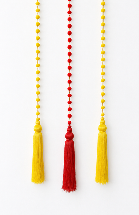 1x Red + 2x Yellow Diwali Hanging Tassel Garlands - Pack of 3✨