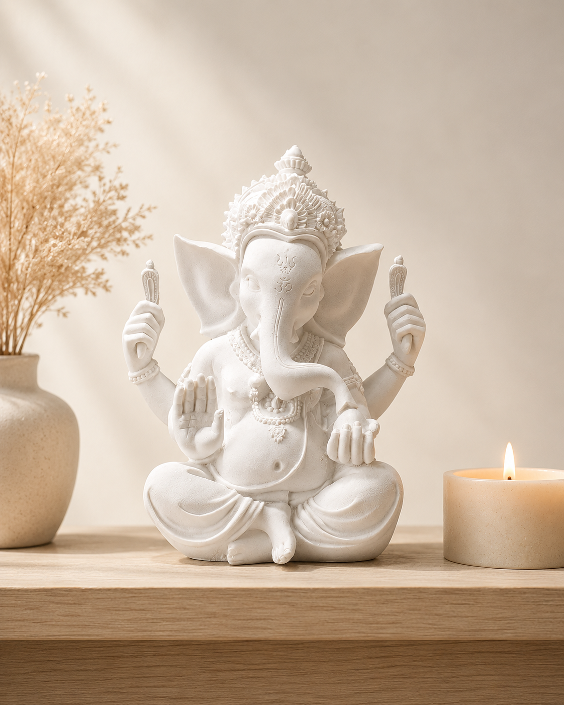 White Stone Look Lord Ganesh Murti 🙏🏽