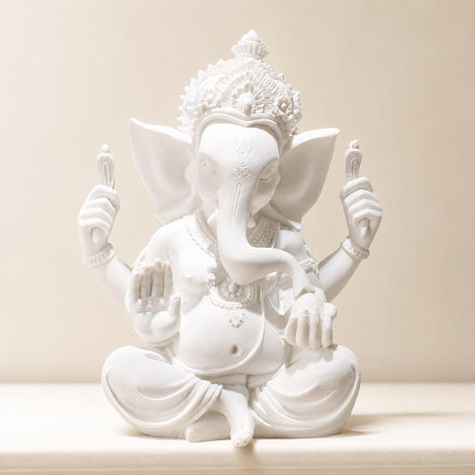 White Stone Look Lord Ganesh Murti 🙏🏽